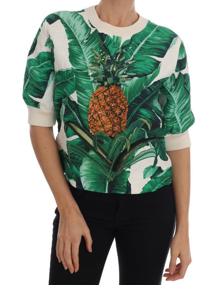 Pineapple Banana Sequins Crewneck Sweater