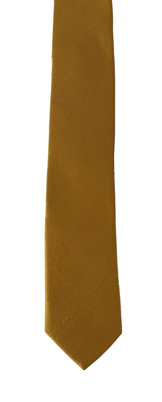 Elegant Yellow Silk Neck Tie
