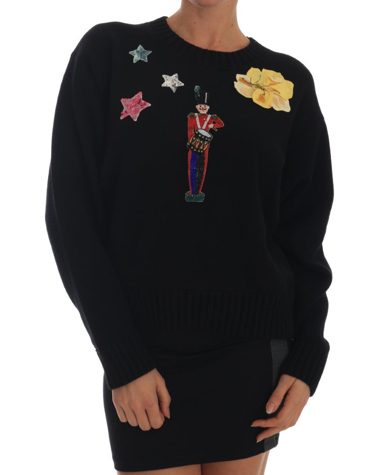 Fairy Tale Crystal Black Cashmere Sweater