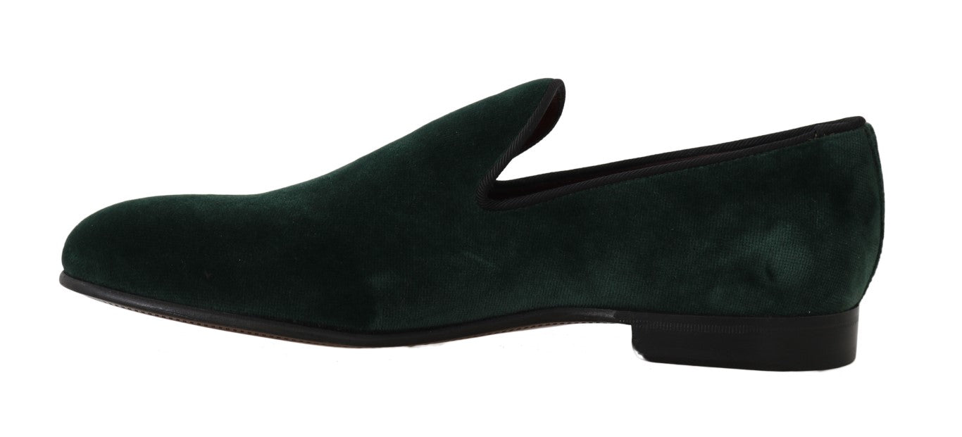 Green Suede Leather Slippers Loafers