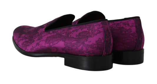Elegant Silk-Wool Blend Loafers in Purple