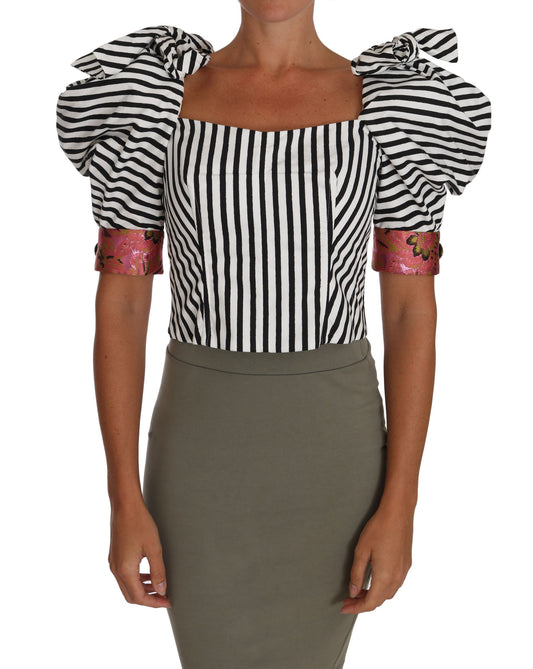 Elegant Cropped Corset Top with Crystal Buttons