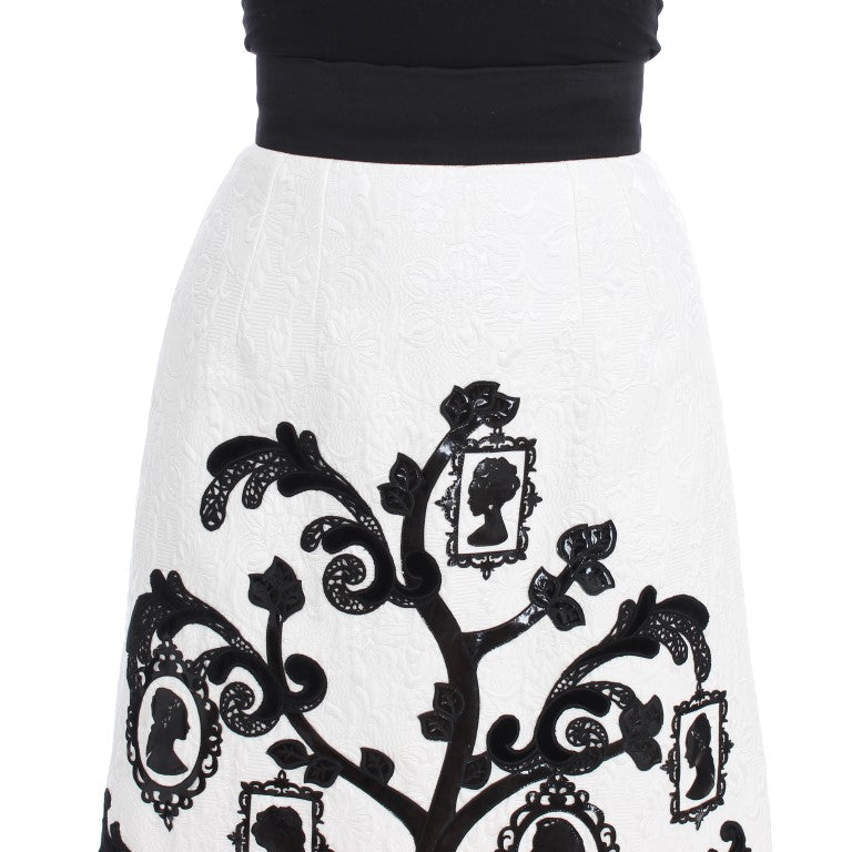 White Floral Brocade Family Tree Skirt