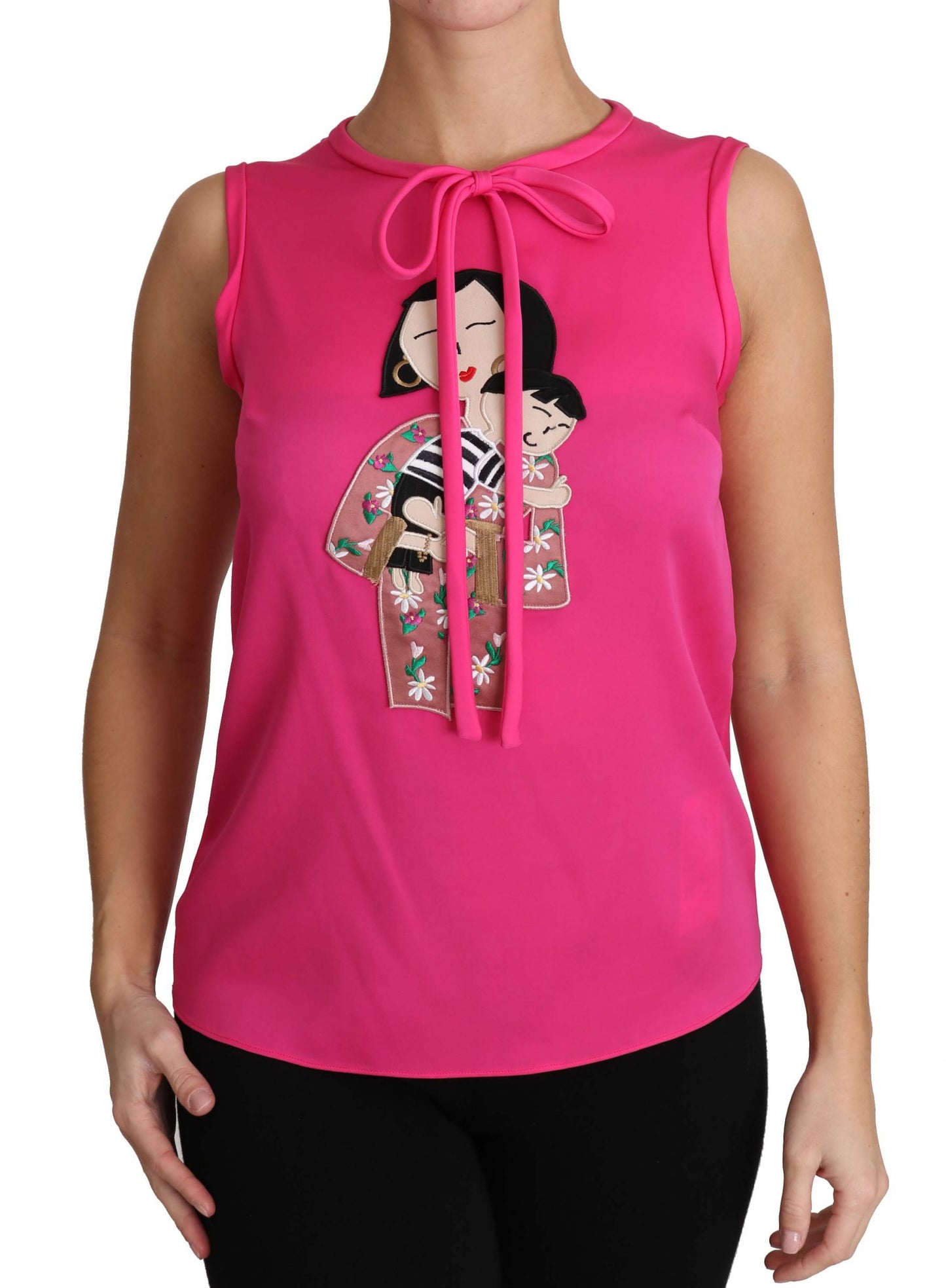 Elegant Pink Silk Family Tank Top Shirt