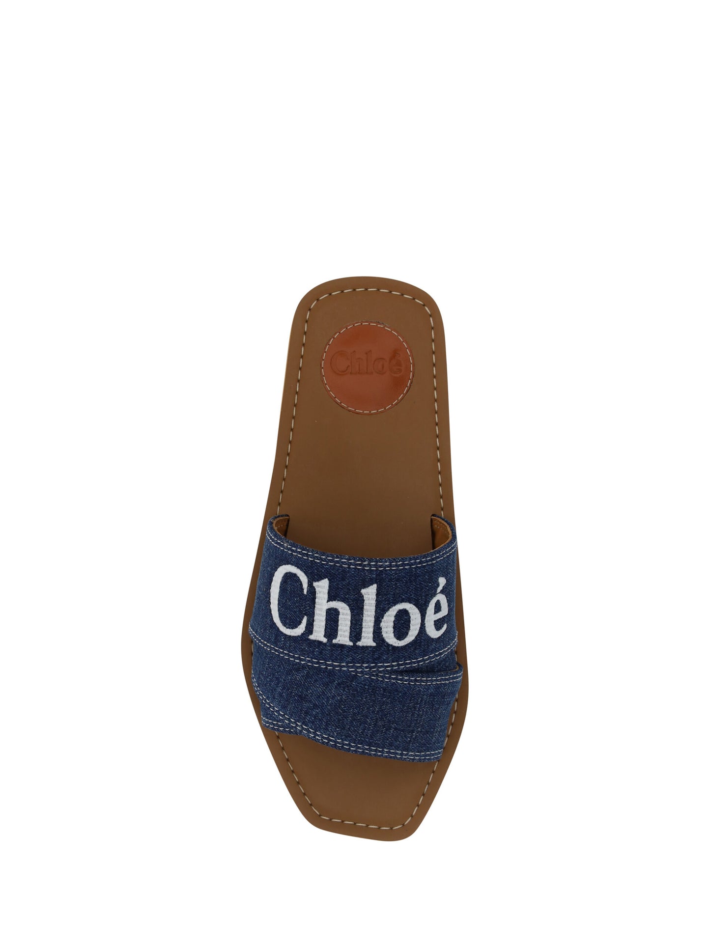 Sumptuous Cotton Woody Slide Sandals in Denim Blue