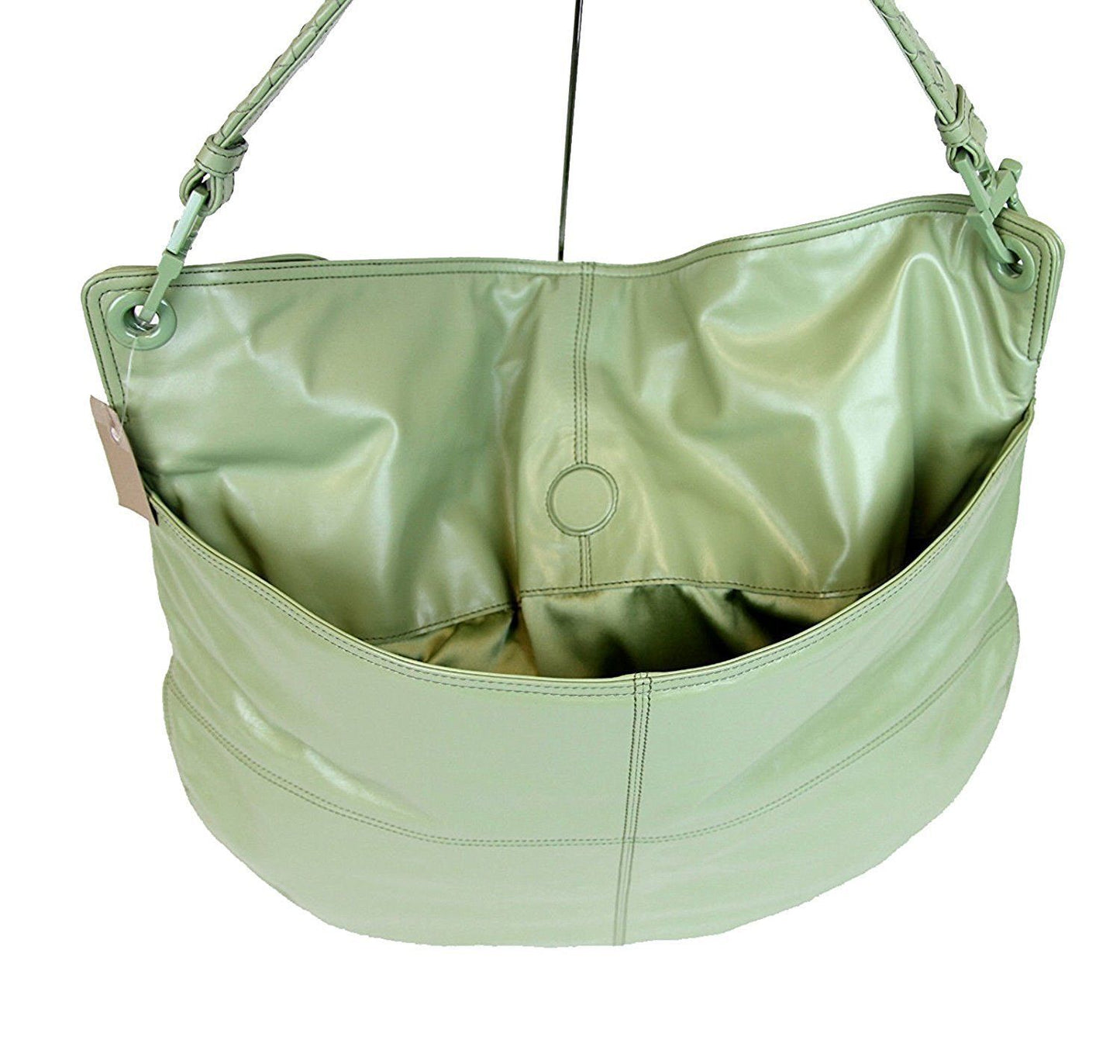Bottega Veneta Women Green Leather Hobo Woven Detail Bag