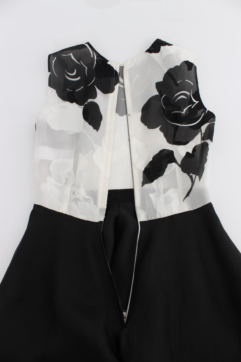 Elegant Floral Silk Full Length Dress