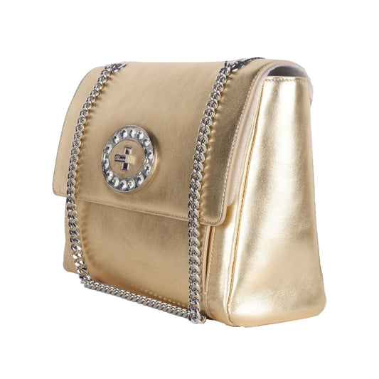 Blumarine Gold Leather Shoulder Women Bag