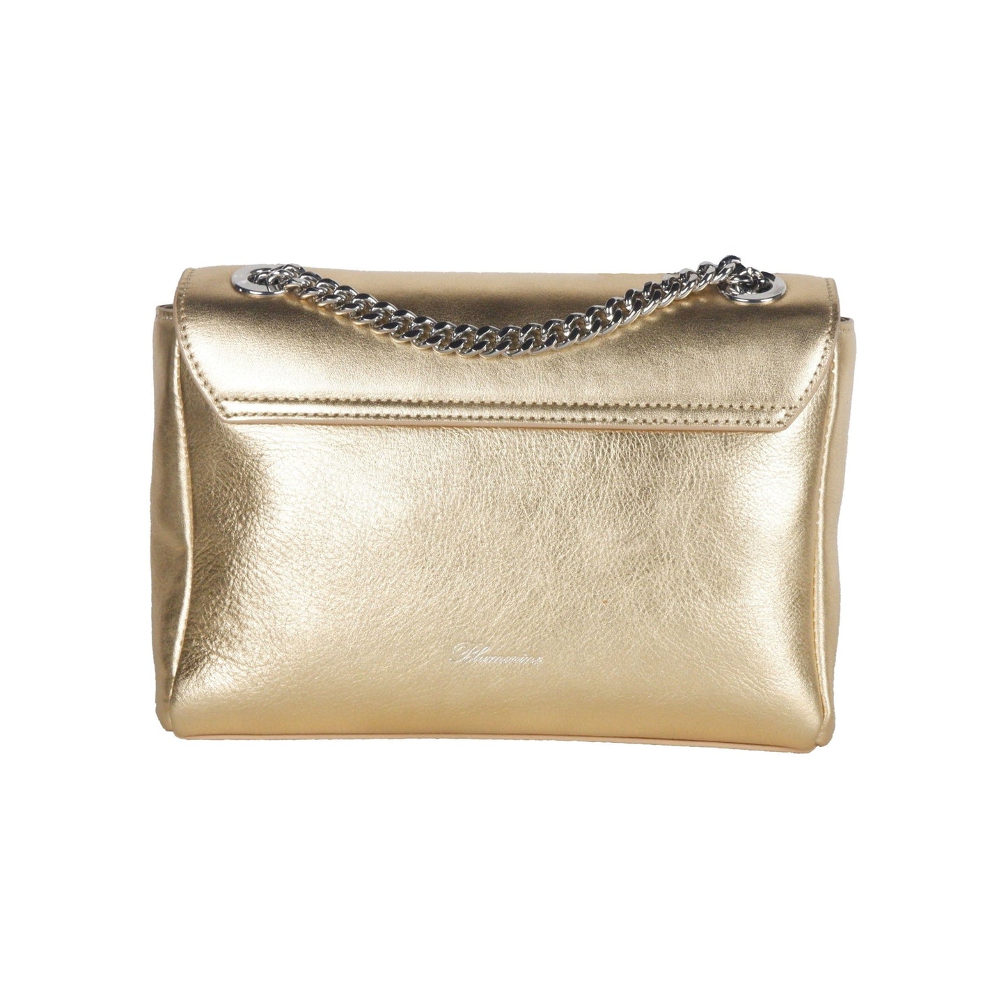 Blumarine Gold Leather Shoulder Women Bag