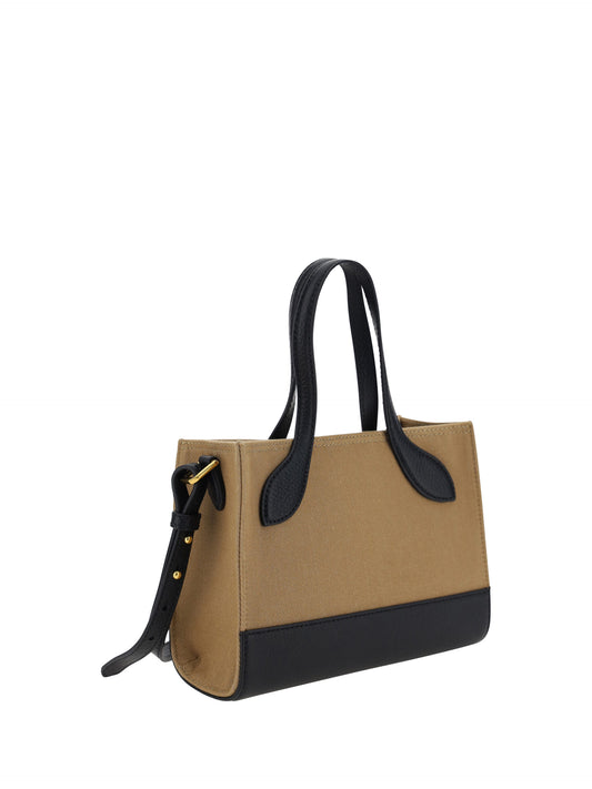 Brown and Black Leather Mini Handbag