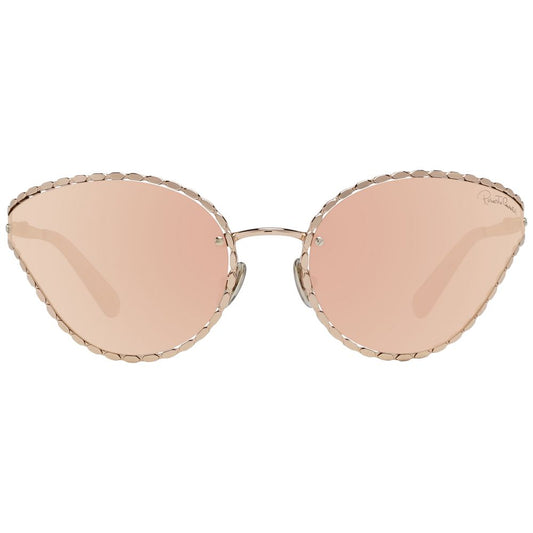 Rose Gold Oval Mirrored Sunglasses