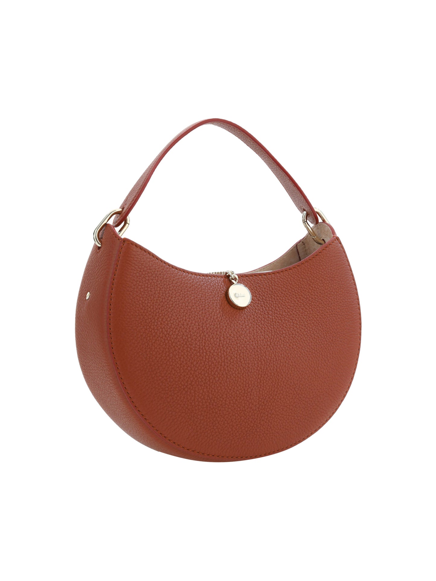 Sepia Brown Small Arlène Leather Shoulder Bag
