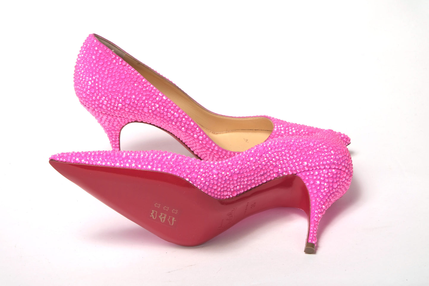 Hot Pink Embellished High Heels Pumps