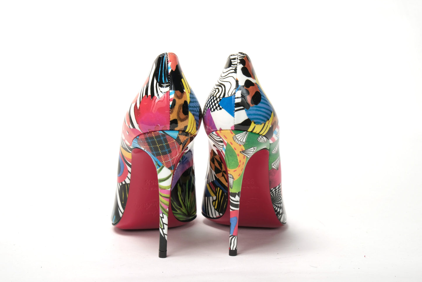 Multicolor Hot Chick Patent Sapeaur High Heels