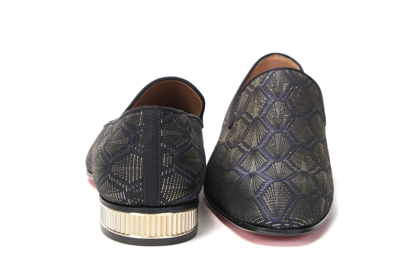 Navy/Nero Colannaki Flat Tissu Shoes