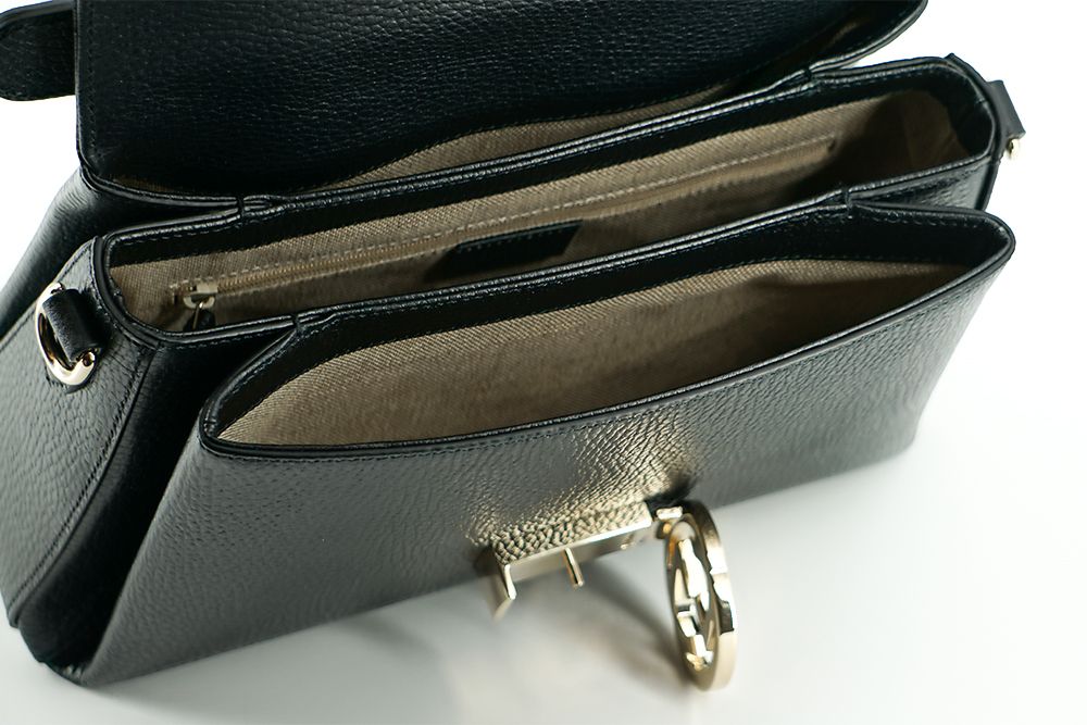 Elegant Black Leather Chain Shoulder Bag