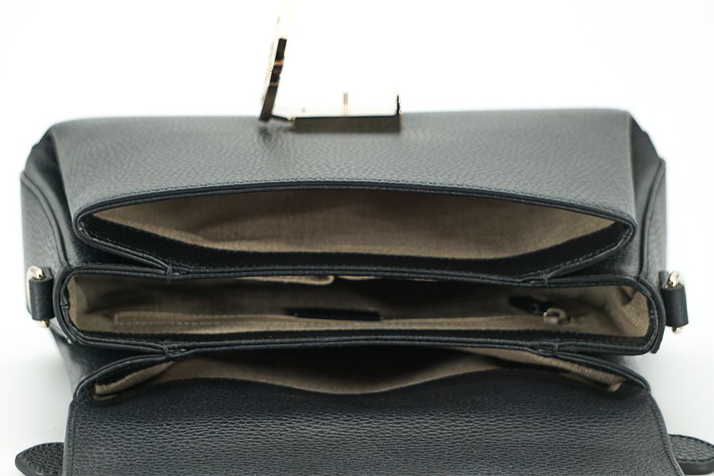 Elegant Black Leather Chain Shoulder Bag