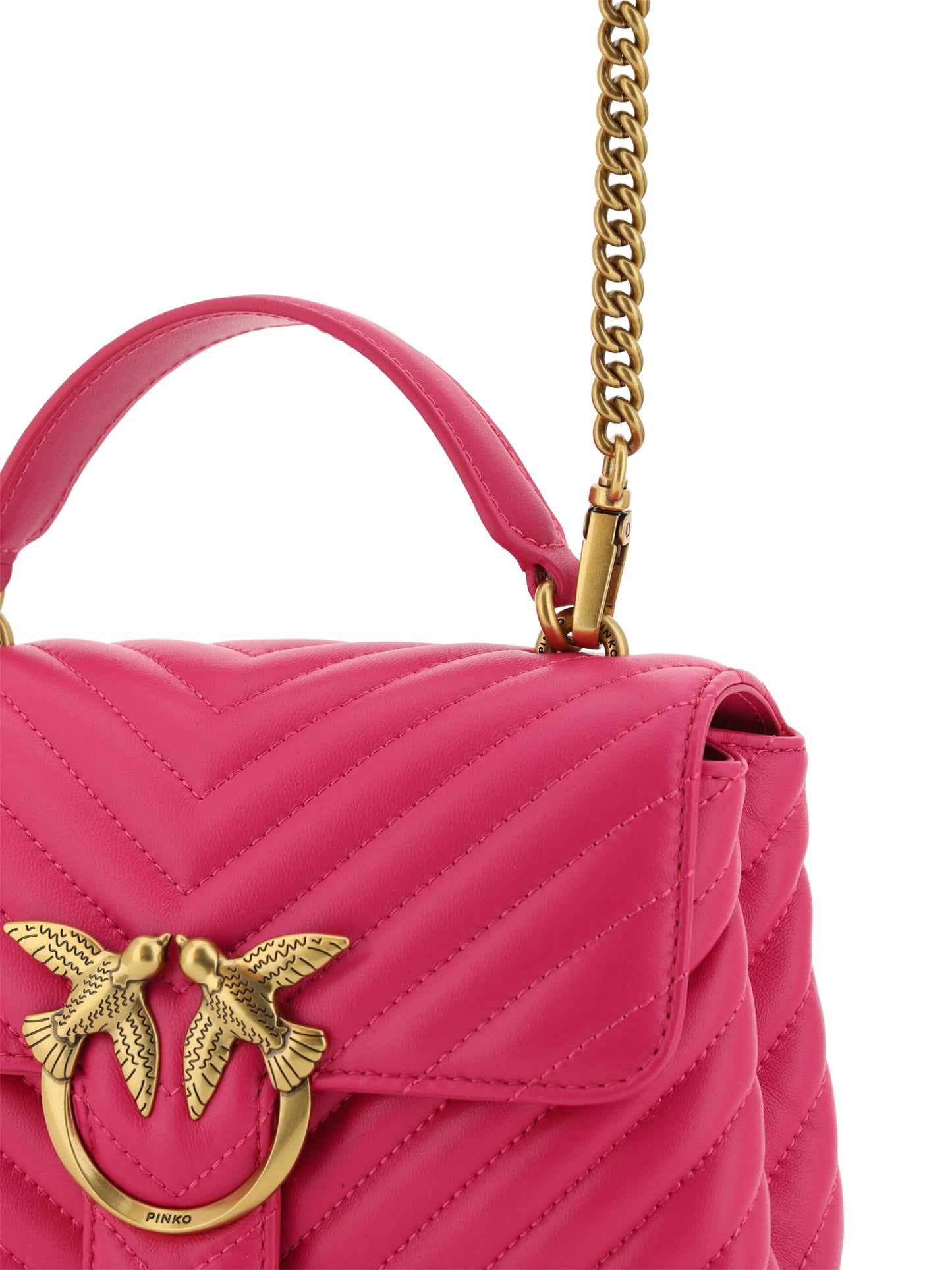 Chic Pink Quilted Leather Mini Handbag