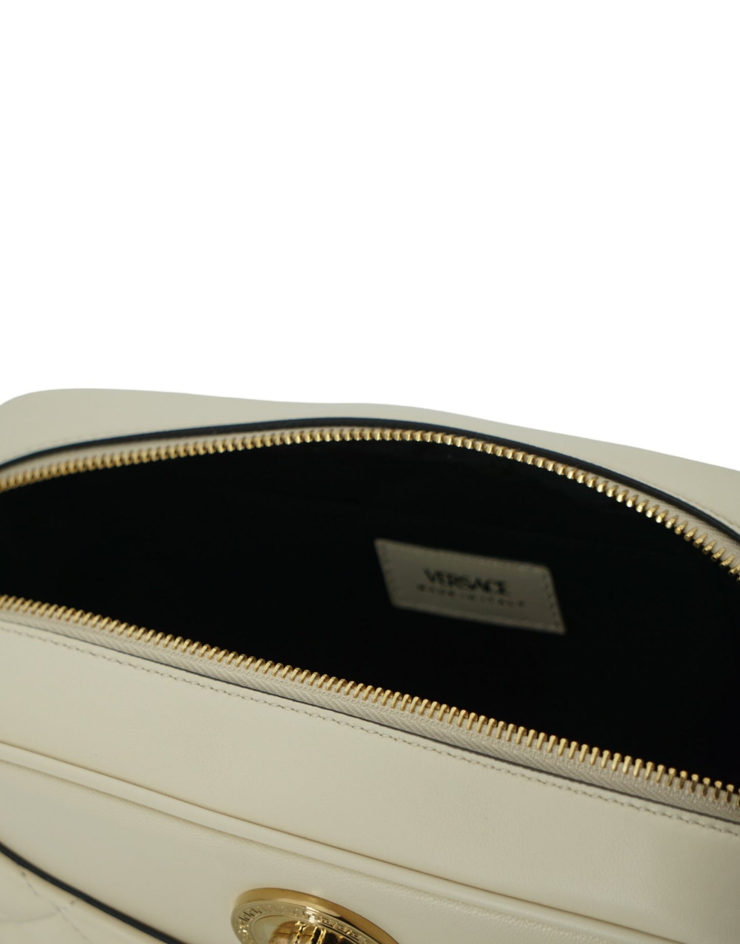 Elegant White Leather Camera Shoulder Bag