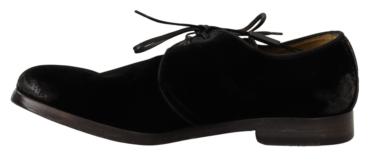 Elegant Black Velvet Derby Shoes