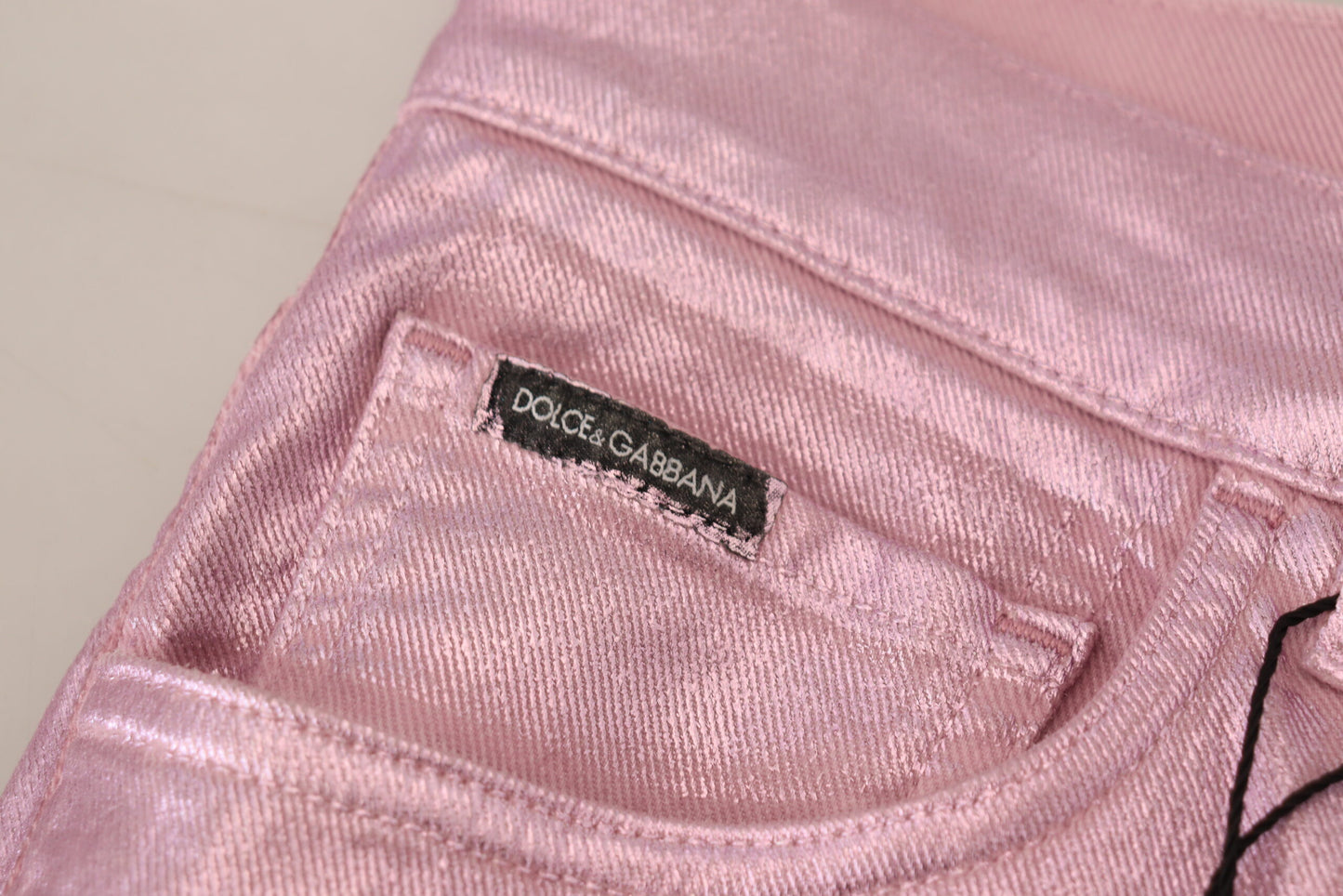 Metallic Pink Loose Denim Jeans