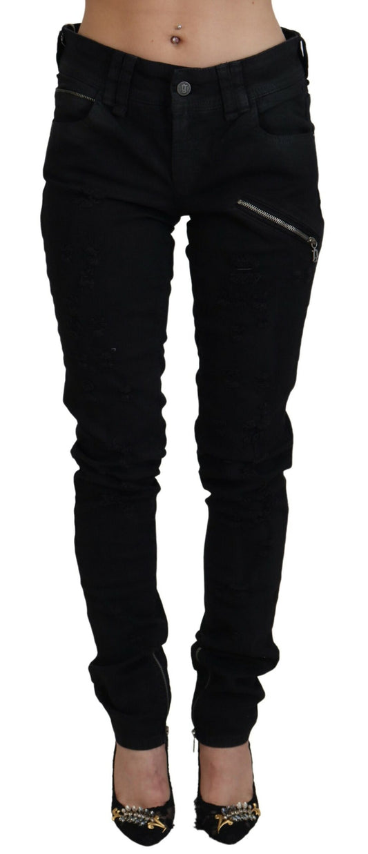 Chic Mid Waist Flared Black Jeans
