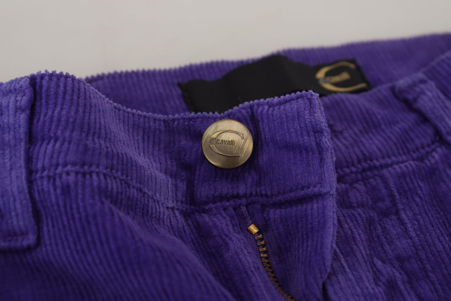 Elegant Purple Corduroy Straight Fit Pants
