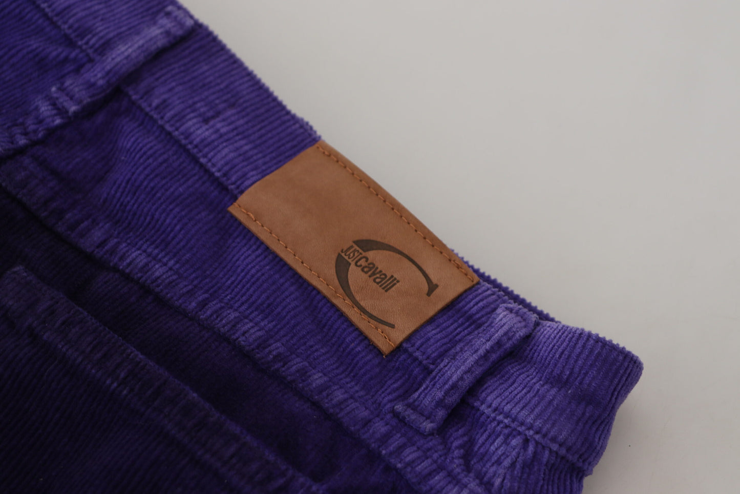 Elegant Purple Corduroy Straight Fit Pants