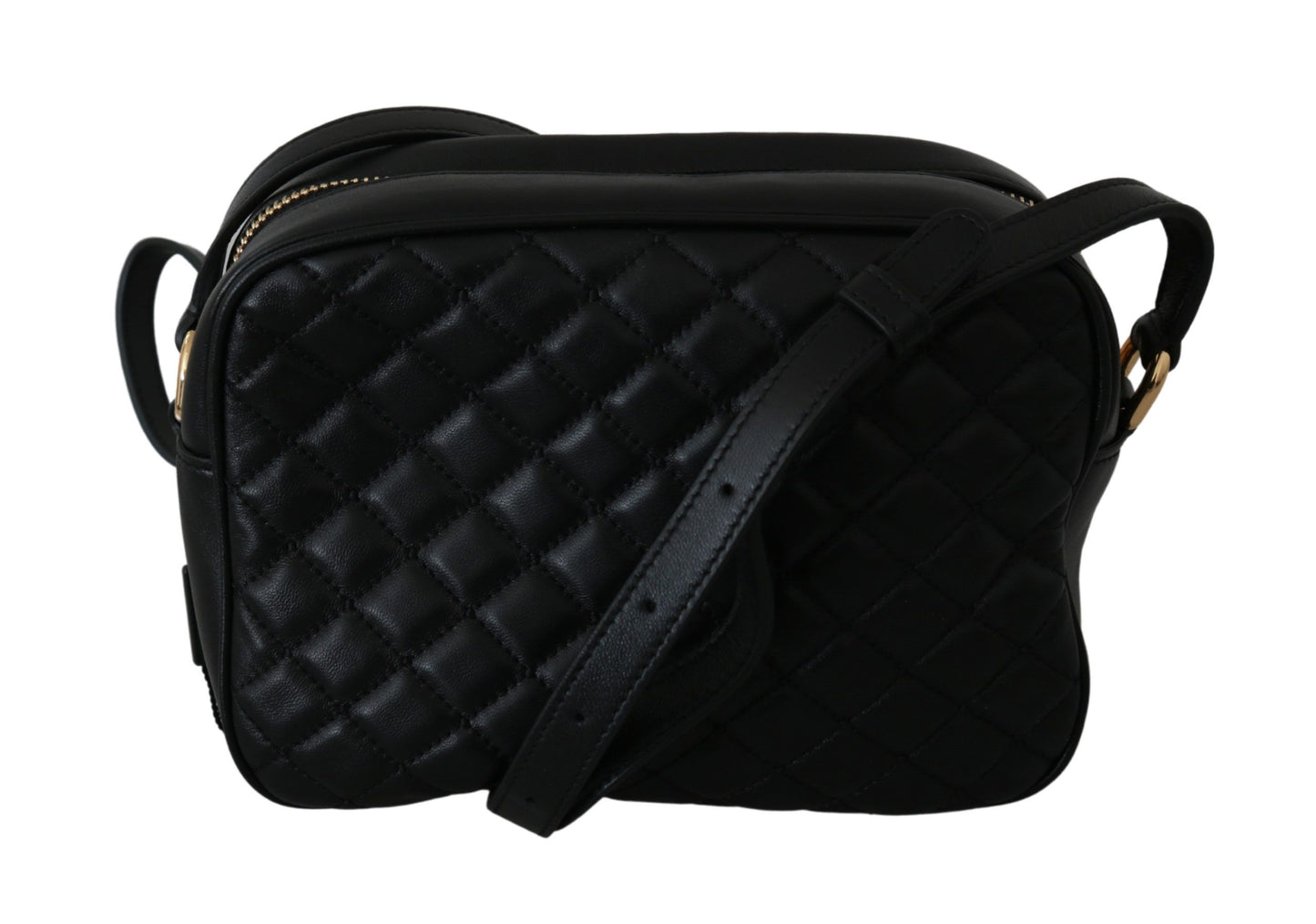 Chic Black Leather GLAM Crossbody Bag