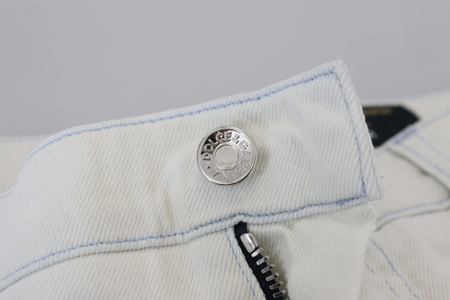 Chic White Denim Pants - Slim Fit Luxury Cotton Blend