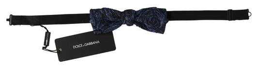 Elegant Blue Jacquard Bow Tie