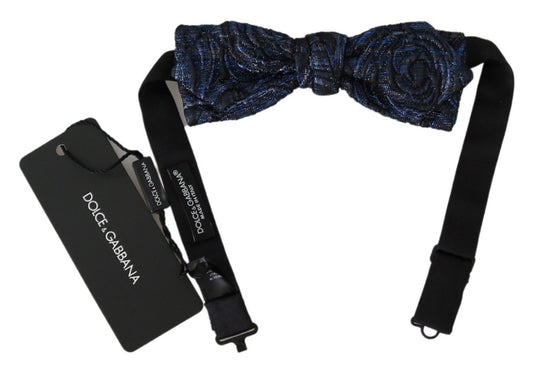 Elegant Blue Jacquard Bow Tie