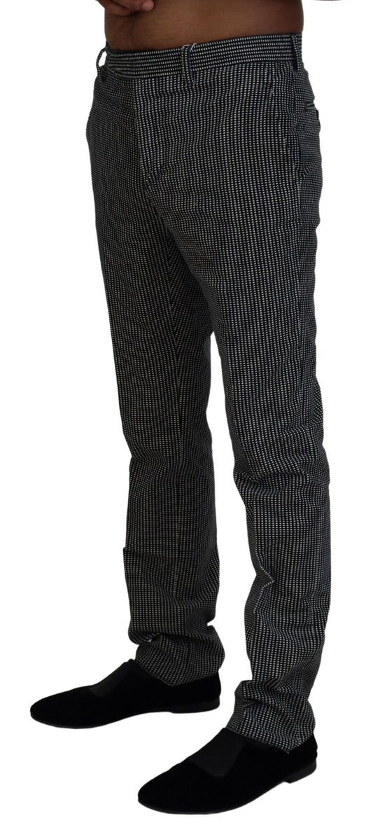 Elegant Black Patterned Men's Dress Pants