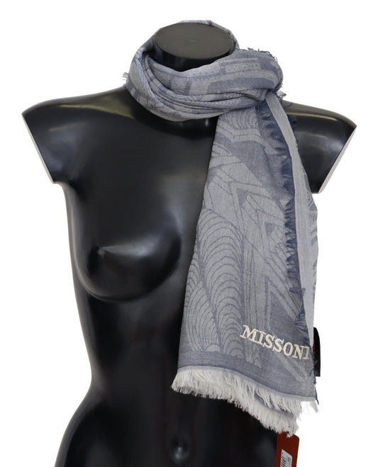 Elegant Cashmere Fringed Scarf in Gray