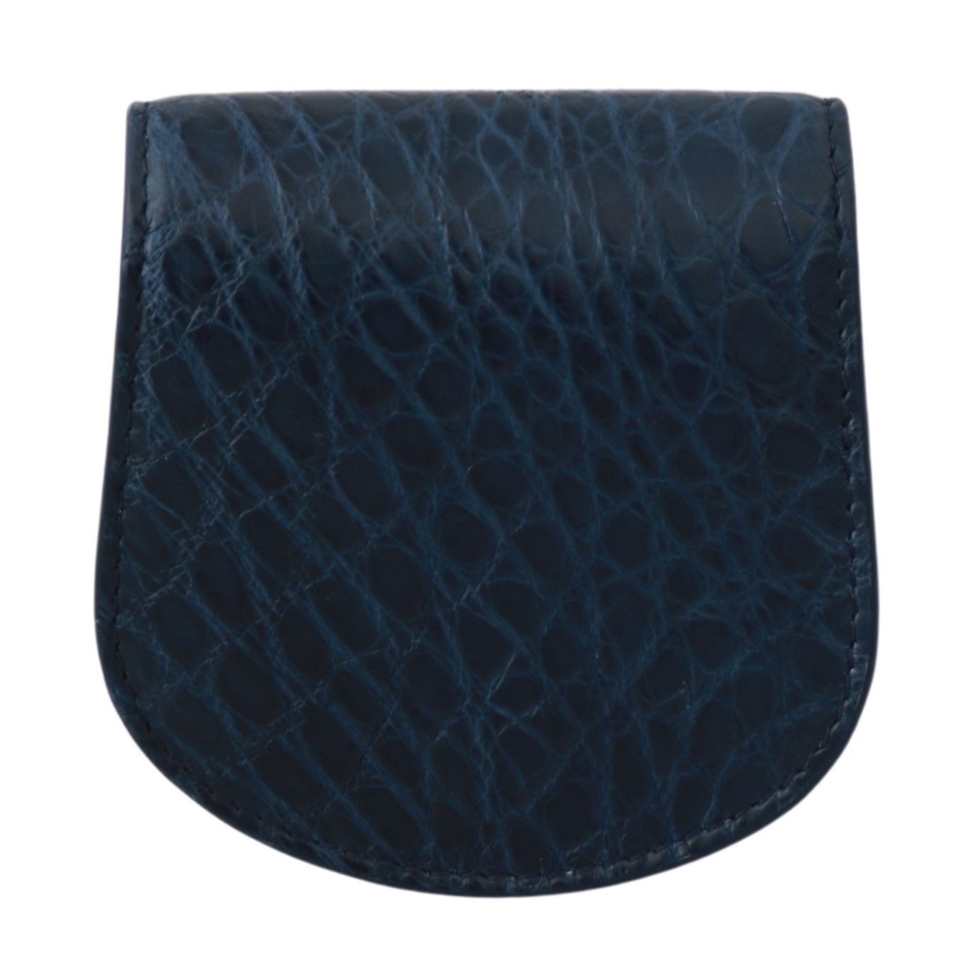 Elegant Blue Caimano Leather Condom Case Wallet