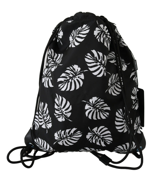 Sleek Black Palm Leaves Backpack