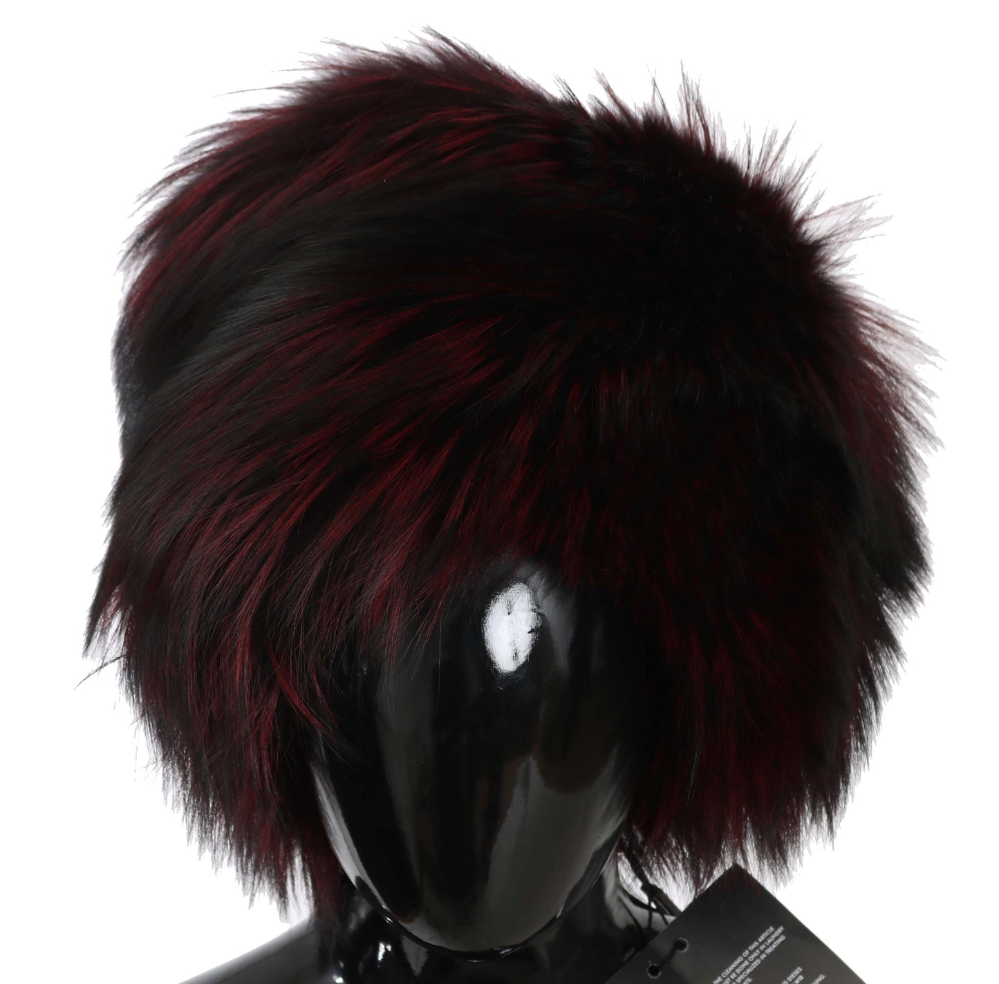Maroon Black Silver Fox Fur Winter Hat