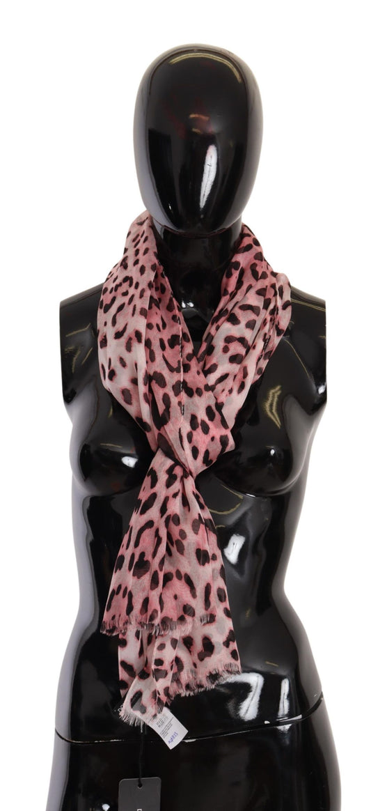 Elegant Leopard Print Silk Scarf