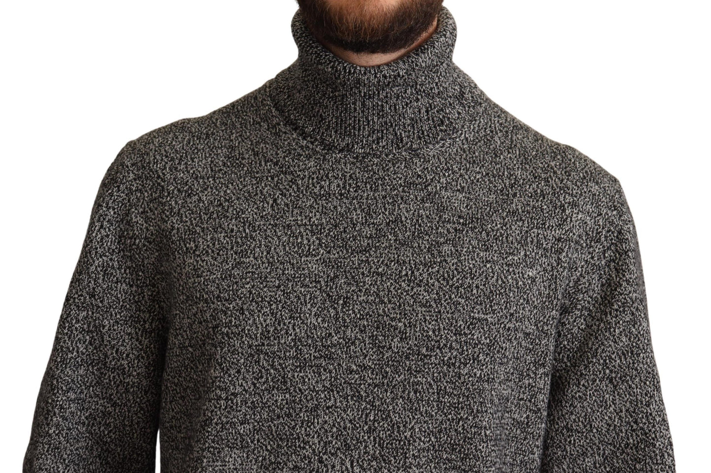 Elegant Gray Cashmere Turtleneck Sweater