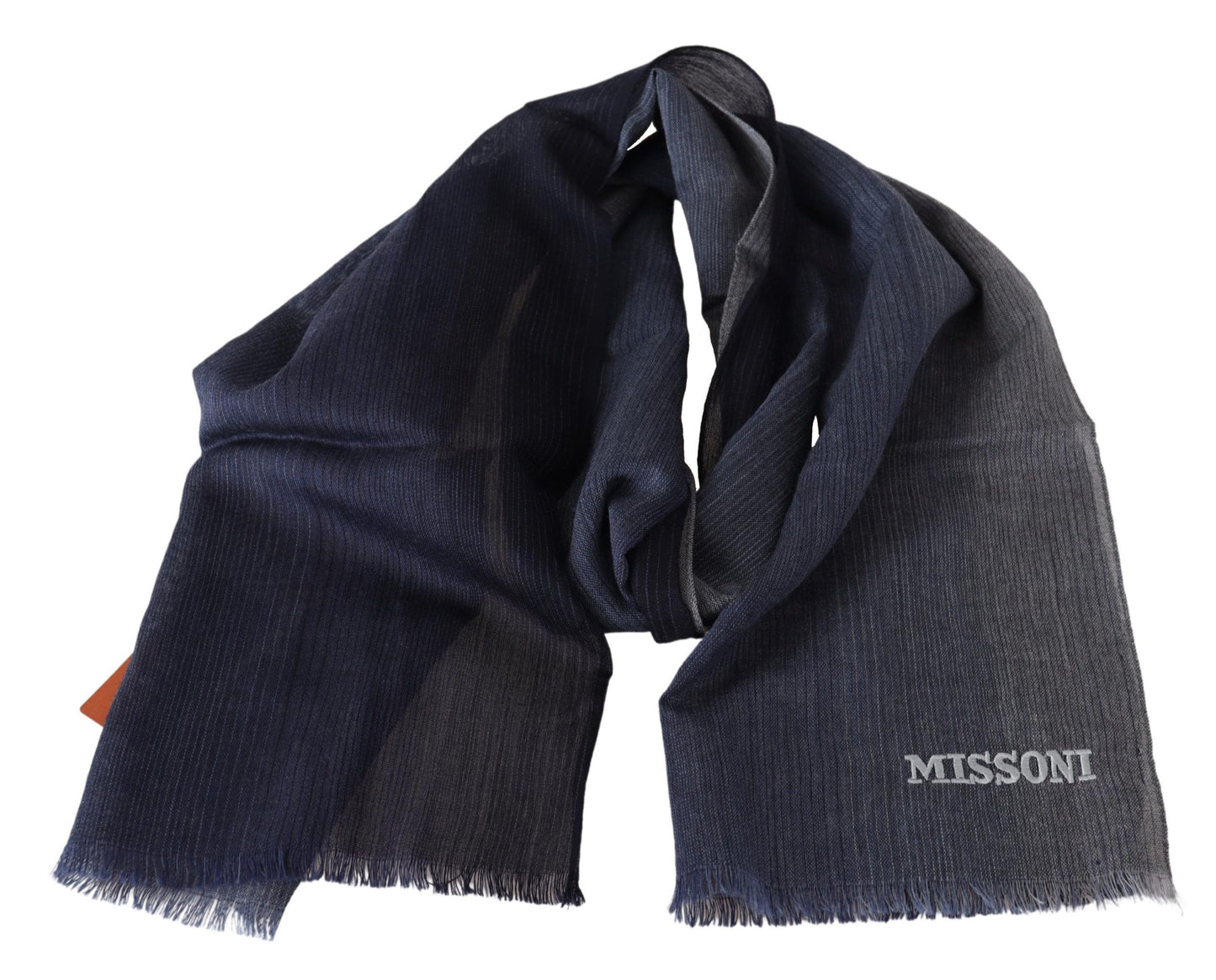 Chic Gray Wool Scarf with Signature Fringe