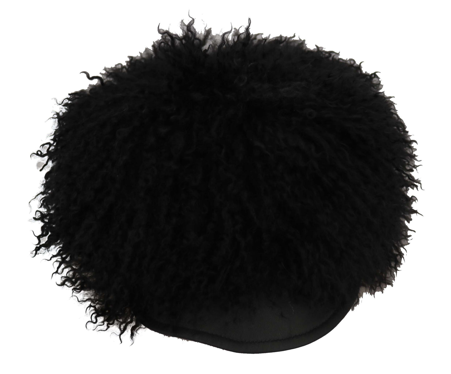 Black Tibet Lamb Fur Leather Gatsby Hat