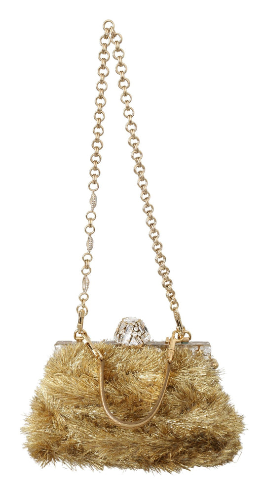 Gold Crystal-Studded Evening Bag