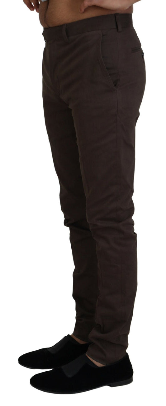 Elegant Brown Italian Designer Pants