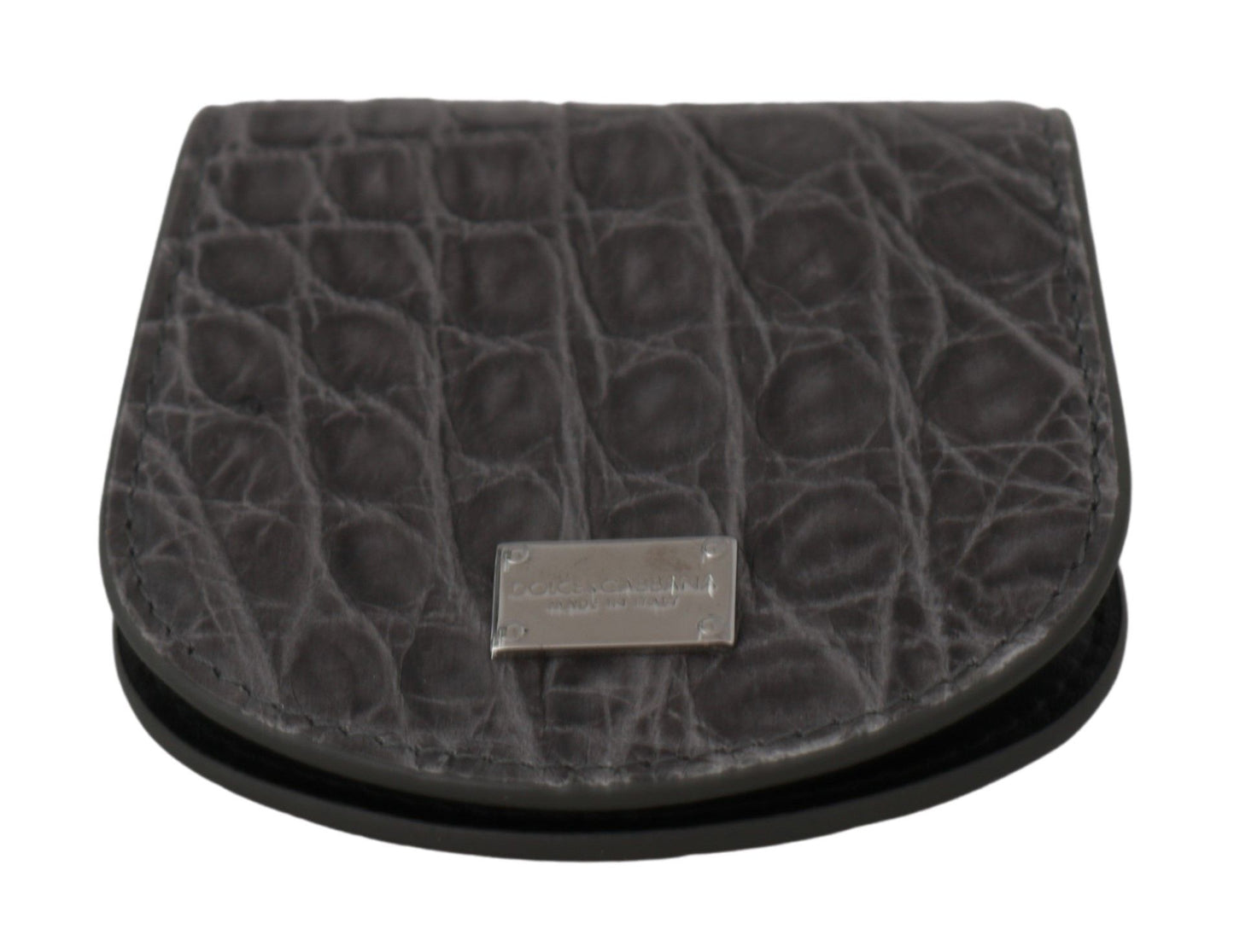 Exotic Gray Leather Condom Case Wallet