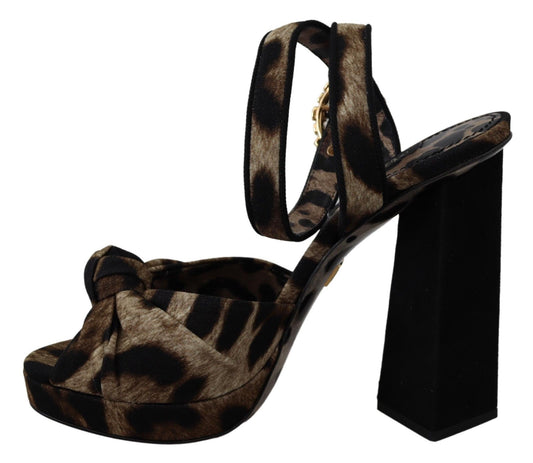 Leopard Print Ankle Strap Sandals
