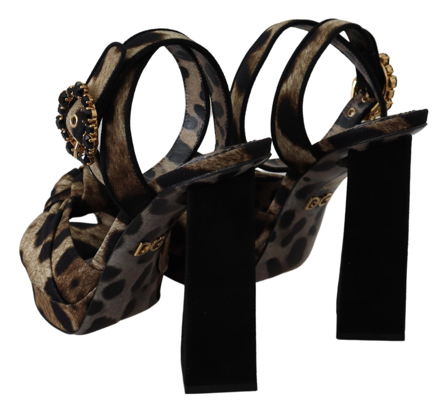 Leopard Print Ankle Strap Sandals