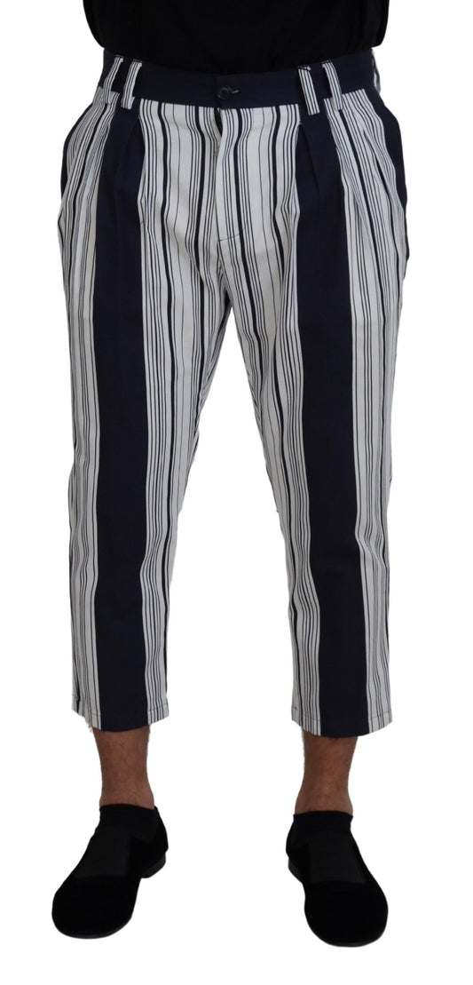 Elegant Striped Cotton Pants for Men
