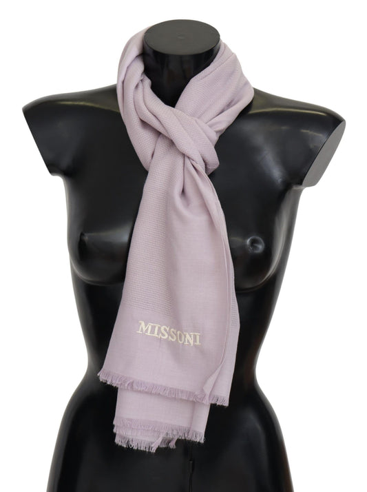 Lavender Cashmere Scarf with Signature Lines