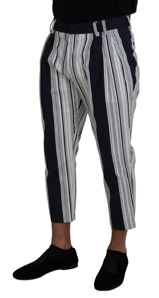Elegant Striped Cotton Pants for Men