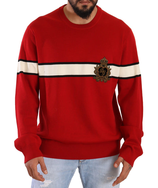 Luxurious Heraldic Motif Wool Sweater